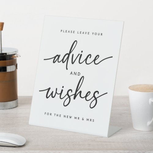 Minimalist Advice and Wishes Pedestal Sign