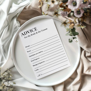 Minimalist advice for the bride and the groom invitation
