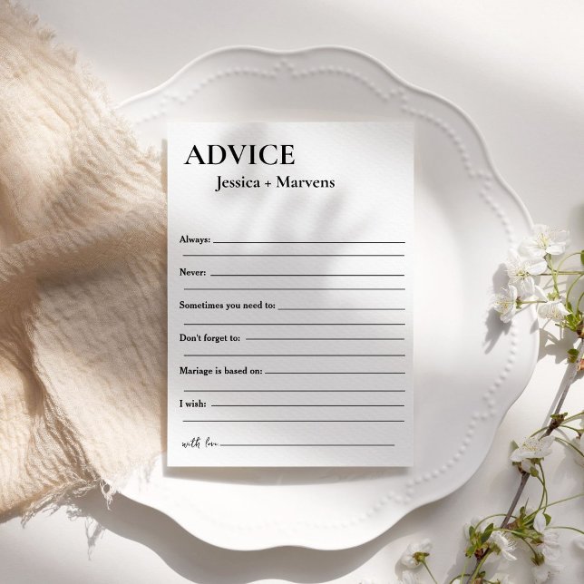 Minimalist advice for the bride  invitation (Creator Uploaded)