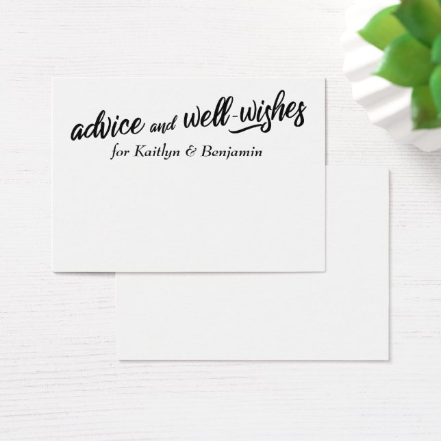 Minimalist Advice & Well Wishes Wedding Cards (Desk)