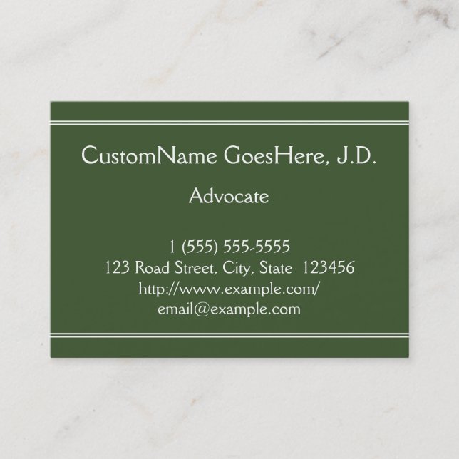 Minimalist Advocate Business Card (Front)