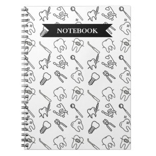 Minimalist Aesthetic Dental Icons Spiral Notebook