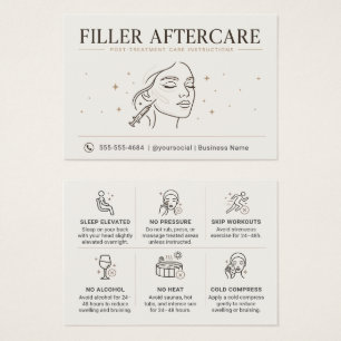 Minimalist Aesthetic Filler Post-Care Card