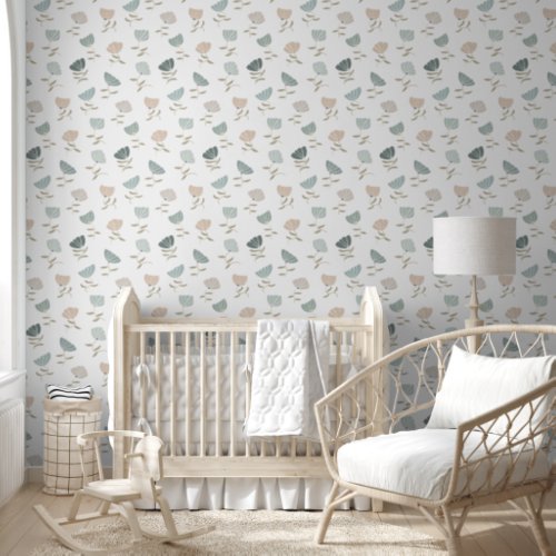 Minimalist Aesthetic Soft Floral Pattern Wallpaper