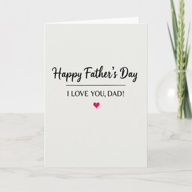 Minimalist Affectionate Dad Card (Front)
