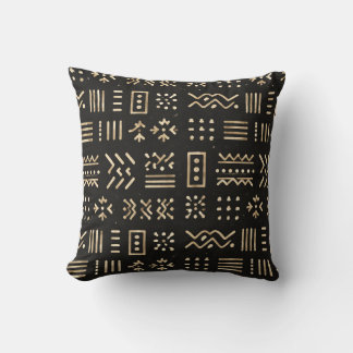 Minimalist African Mudcloth Pattern Pillow 