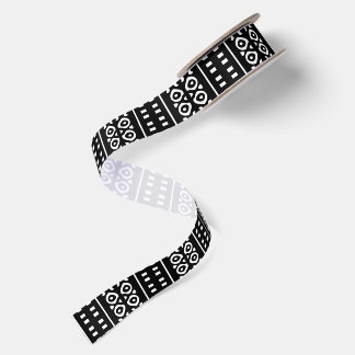 Minimalist African Print Wrapping Paper Satin Ribbon