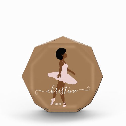 Minimalist afro black ballerina modern illustrate acrylic award