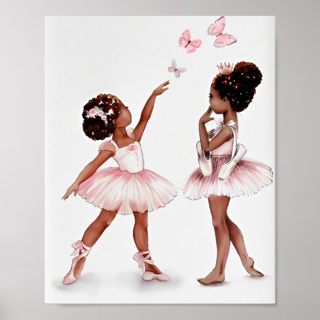 minimalist afro black ballerina modern illustrate poster (Front)