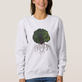 Minimalist Afro Hair Brown Woman Collage Artwork Sweatshirt