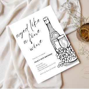 Minimalist Aged Like a Fine Wine Adult Old Invite