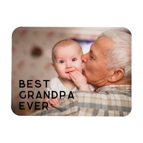 Minimalist All Caps Best Grandpa Ever Photo Magnet