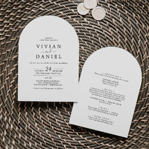 Minimalist All In One Simple Boho Arch Wedding Invitation
