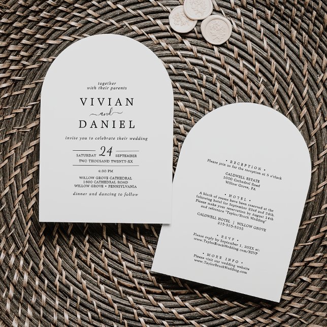 Minimalist All In One Simple Boho Arch Wedding Invitation (Minimalist All In One Simple Boho Arch Wedding Invitation)