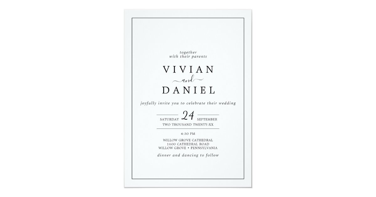 Minimalist All In One Wedding Invitation