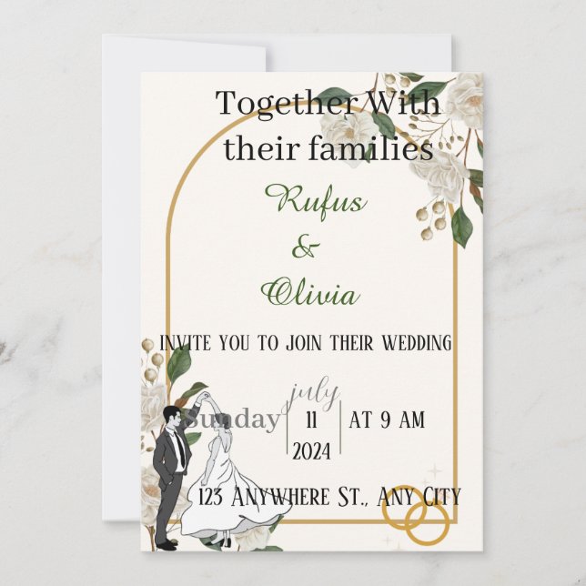 Minimalist | All In One Wedding Invitation (Front)