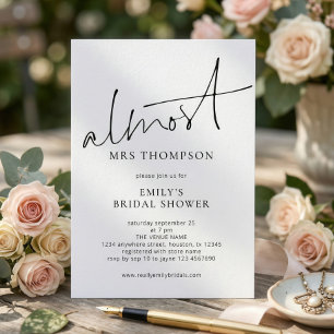 Minimalist Almost Mrs Bridal Shower Invitation