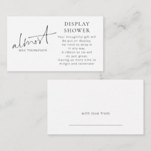 Minimalist Almost Mrs Display Shower Enclosure Card
