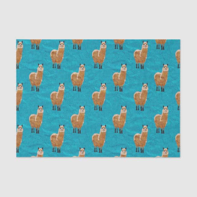 Minimalist Alpaca Design Tissue Paper (Front)