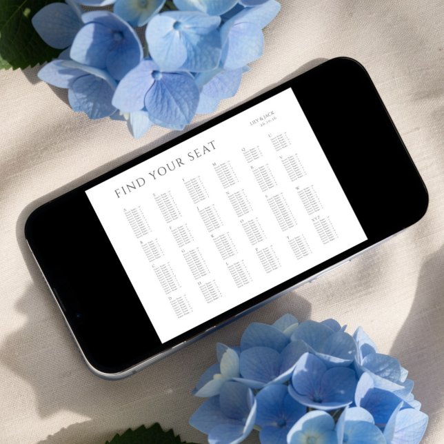 Minimalist Alphabet Wedding Seating Chart Poster (Creator Uploaded)