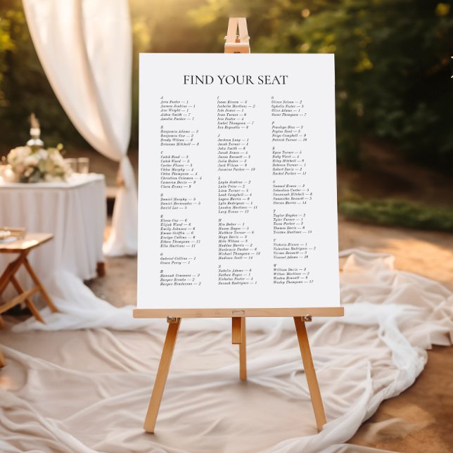 Minimalist Alphabetical Find Your Seat Wedding Foam Board (Minimalist Alphabetical Find Your Seat Wedding Foam Board)