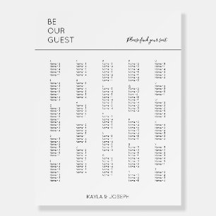Minimalist Alphabetical Seating Chart Board