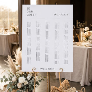 Minimalist Alphabetical Seating Chart Board