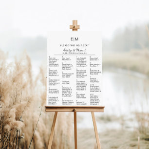 Minimalist Alphabetical Wedding Seating Chart