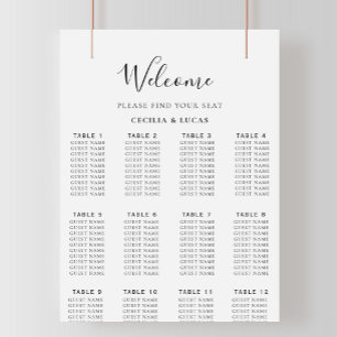 Minimalist Alphabetical Wedding Seating Chart