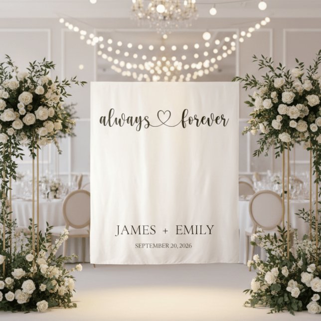 Minimalist Always & Forever Wedding Backdrop (Creator Uploaded)