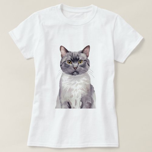 Minimalist American Short hair Cat Inspired T_Shirt