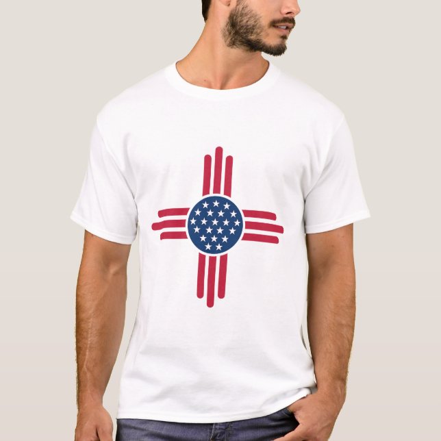 Minimalist American Zia Symbol – Clean Modern USA T-Shirt (Front)