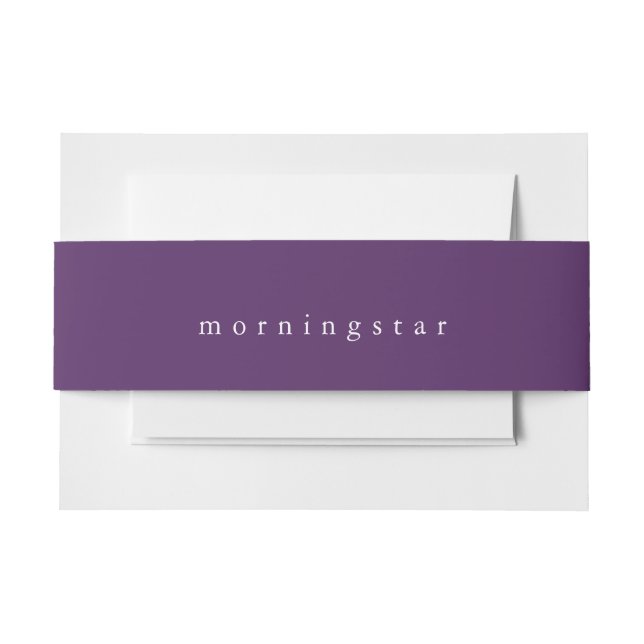 Minimalist Amethyst Purple Invitation Belly Band (Front Example)