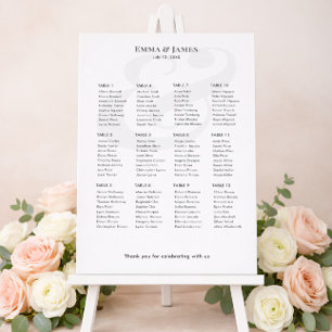 Minimalist Ampersand Wedding 12 Seating Chart