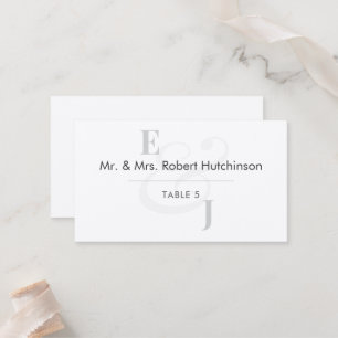 Minimalist Ampersand Wedding   Flat Table Seating  Place Card