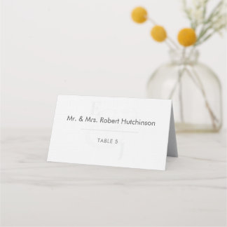 Minimalist Ampersand Wedding | Folded Seating Tent Place Card