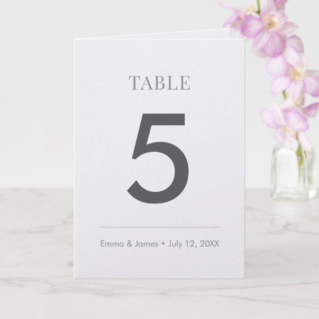 Minimalist Ampersand Wedding | Folded Table Number (Orchid)
