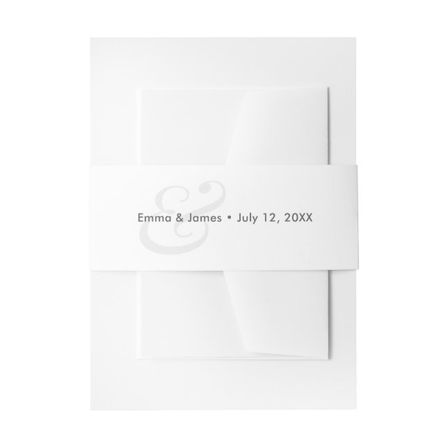 Minimalist Ampersand Wedding |  Invitation Belly Band (Front Example)