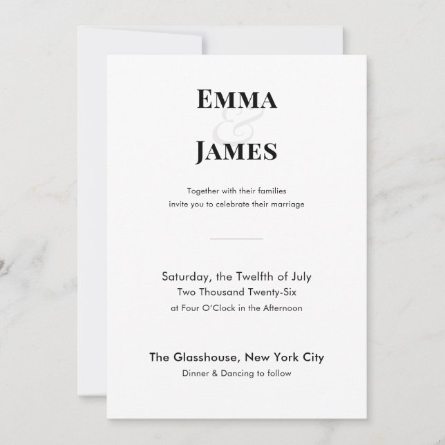 Minimalist Ampersand Wedding | Invitation QR Code (Front)