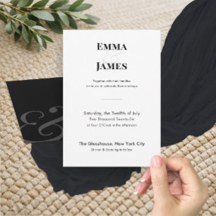 Minimalist Ampersand Wedding Invitation QR Code