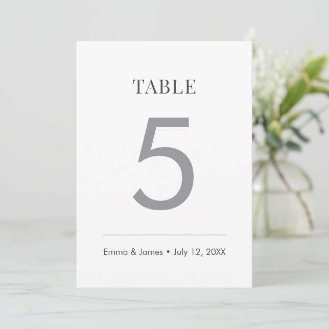 Minimalist Ampersand Wedding | Modern Table Number (Standing Front)