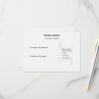 Minimalist Ampersand Wedding | QR Code Small 2 RSVP Card