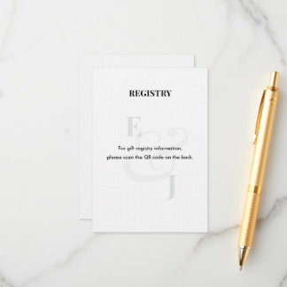Minimalist Ampersand Wedding | Registry | QR Code Enclosure Card