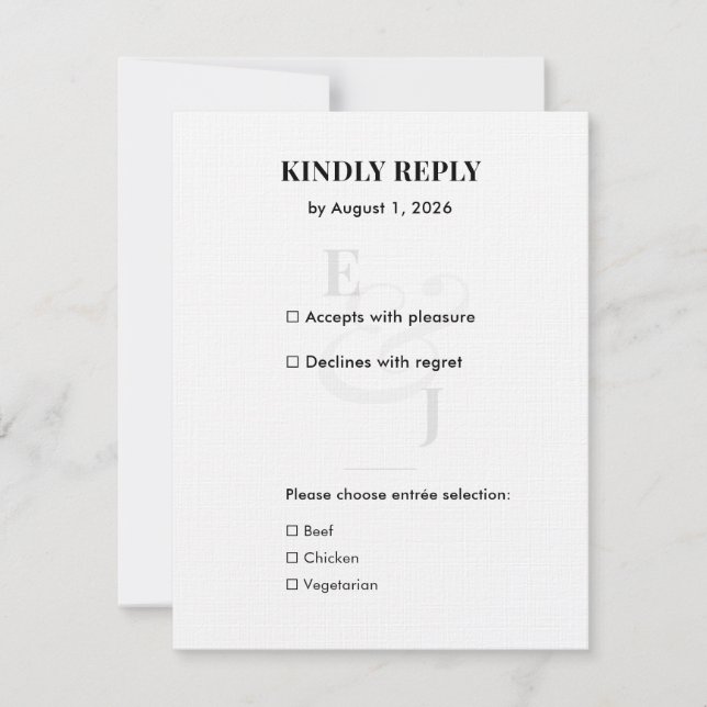 Minimalist Ampersand Wedding | RSVP Card QR Code (Front)