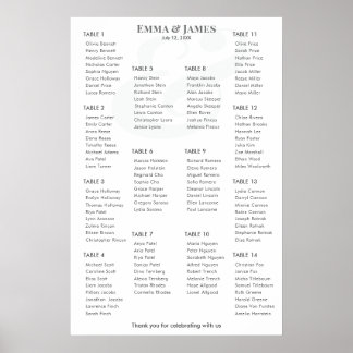 Minimalist Ampersand Wedding | Seating Chart 14