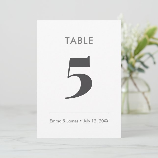 Minimalist Ampersand Wedding | Table Number (Standing Front)