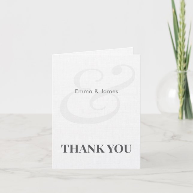 Minimalist Ampersand Wedding | Thank You Card (Front)