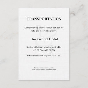 Minimalist Ampersand Wedding   Transport QR Code Enclosure Card