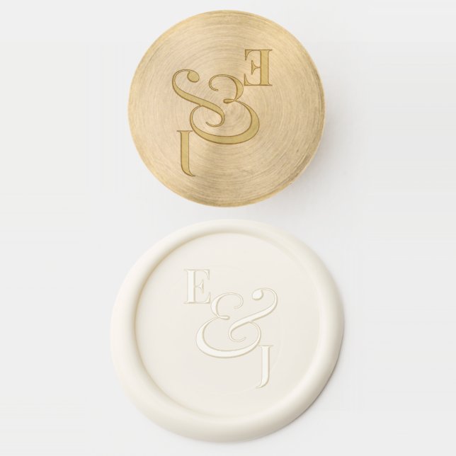 Minimalist Ampersand Wedding |  Wax Seal Stamp (Stamped)