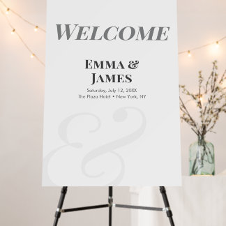 Minimalist Ampersand Wedding | Welcome Sign
